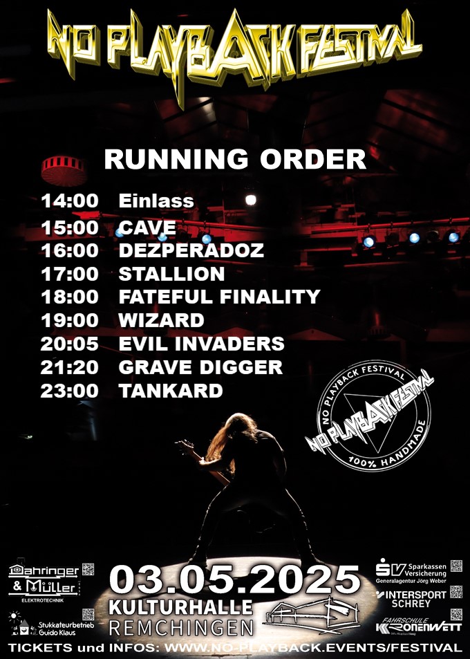 No Playback Festival Running Order